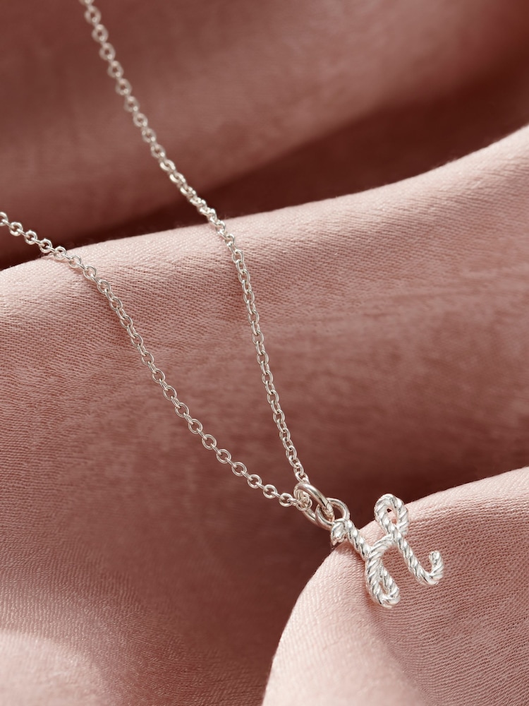 Posh Totty Designs Silver Tone Rope Initial Necklace - Image 1 of 5