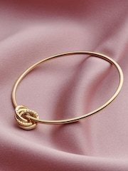 Posh Totty Designs Gold Tone Personalised Russian Ring Charm Bangle - Image 1 of 4
