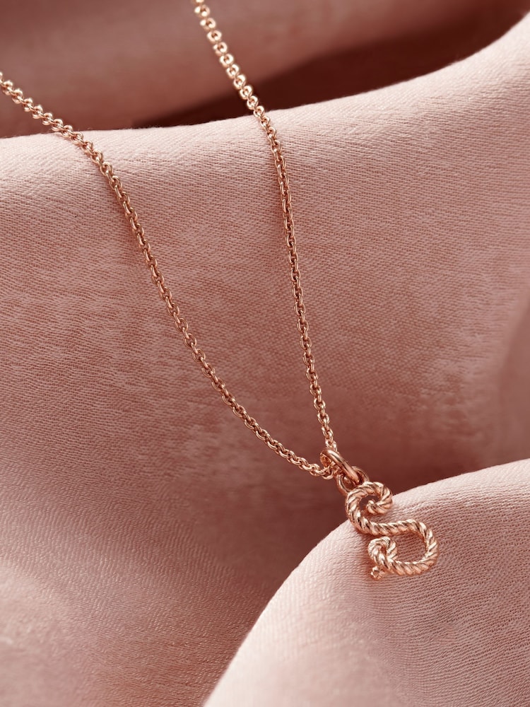 Posh Totty Designs Gold Tone Rope Initial Necklace - Image 1 of 5
