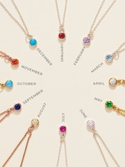 Posh Totty Designs Gold Tone Sunbeam Initial & Birthstone Charm Necklace - Image 3 of 4
