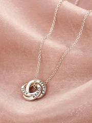 Posh Totty Designs Silver Tone Personalised Micro Russian Ring Necklace - Image 1 of 3