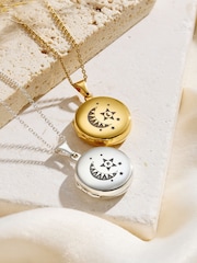 Posh Totty Designs Silver Tone Personalised Celestial Locket Necklace - Image 2 of 3