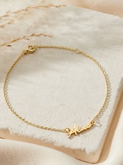 Posh Totty Designs Gold Tone Petite Script Name Personalise Bracelet - Image 1 of 4