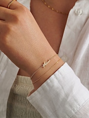 Posh Totty Designs Gold Tone Petite Script Name Personalise Bracelet - Image 3 of 4