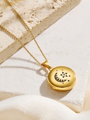 Posh Totty Designs Personalised Celestial Locket Necklace - Image 1 of 3