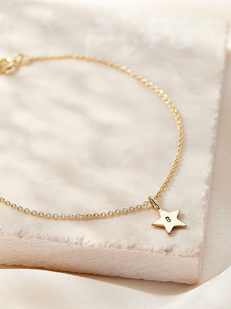 Posh Totty Designs Gold Tone Personalised Bright Star Bracelet - Image 1 of 3