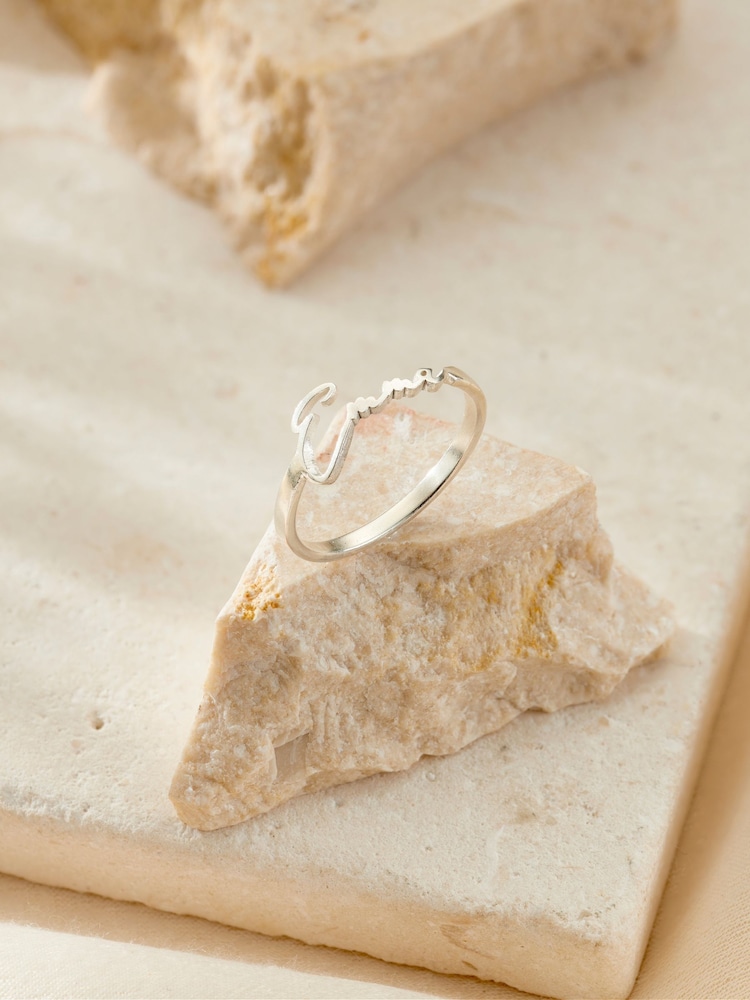 Posh Totty Designs Silver Tone Script Name Ring - Image 1 of 4