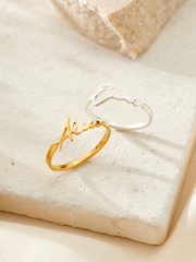 Posh Totty Designs Silver Tone Script Name Ring - Image 3 of 4