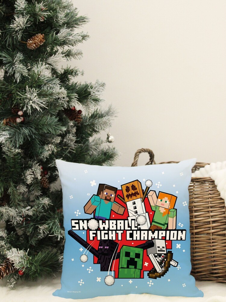 Personalised Minecraft Christmas Reversible Cushion by Character World - Image 2 of 5