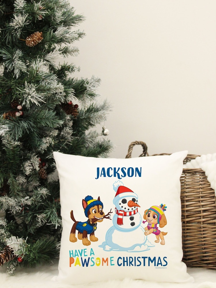 Personalised Paw Patrol Christmas Cushion by Character World - Image 1 of 4