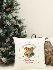 Personalised Harry Potter Christmas Cushion by Character World - Image 1 of 4