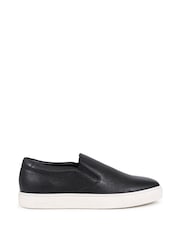 črna - Jones Bootmaker Ryden Leather Slip-On Trainers - Slika 1 iz 5