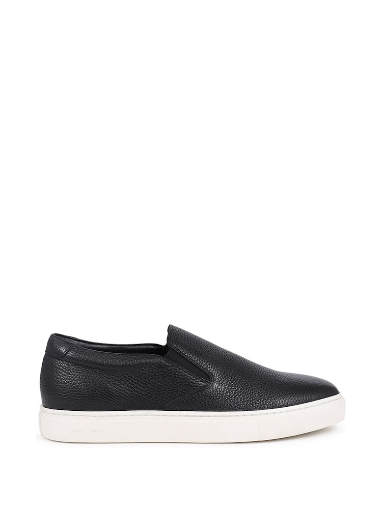 črna - Jones Bootmaker Ryden Leather Slip-On Trainers - Slika 1 iz 5