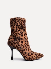 Linzi Leopard Pantha Ankle Boots With Stiletto Heel - Image 3 of 6