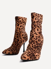 Linzi Leopard Pantha Ankle Boots With Stiletto Heel - Image 5 of 6