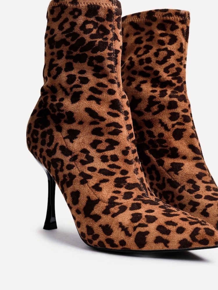 Linzi Leopard Pantha Ankle Boots With Stiletto Heel - Image 6 of 6