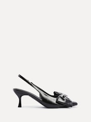 Linzi Black Merlot Slingback Court Heels With Bow Detail - Image 2 of 5