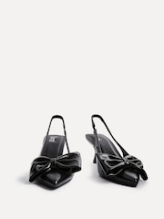 Linzi Black Merlot Slingback Court Heels With Bow Detail - Image 3 of 5