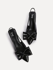 Linzi Black Merlot Slingback Court Heels With Bow Detail - Image 4 of 5