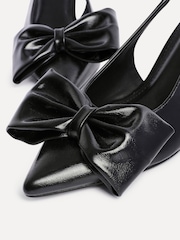Linzi Black Merlot Slingback Court Heels With Bow Detail - Image 5 of 5