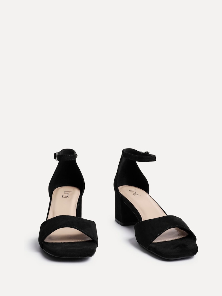 Linzi Black Maddie Closed Back Open Toe Heeled Sandals - Image 3 of 5