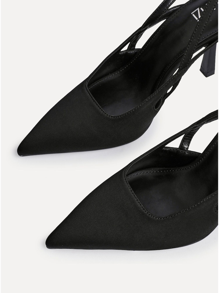Linzi Black Rhea Sling Back Court Heels - Image 4 of 5