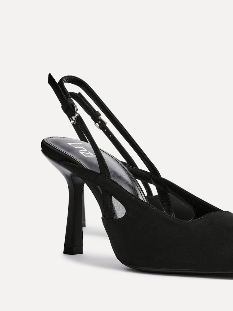 Linzi Black Rhea Sling Back Court Heels - Image 5 of 5