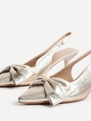 Linzi Gold Merlot Slingback Court Heels With Bow Detail - Image 5 of 5