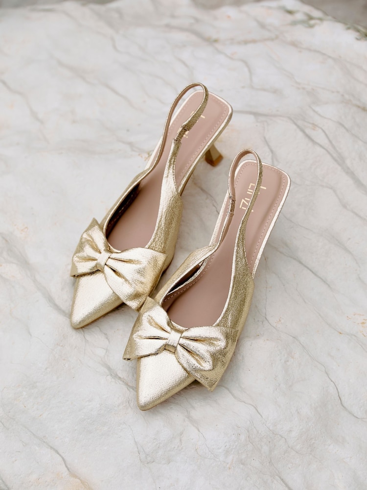 Dorado - Linzi Merlot Slingback Court Heels With Bow Detail - Imagen 6 de 6