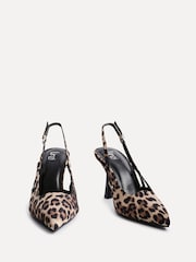 Linzi Leopard Rhea Sling Back Court Heels - Image 3 of 5