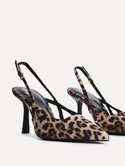 Linzi Leopard Rhea Sling Back Court Heels - Image 4 of 5