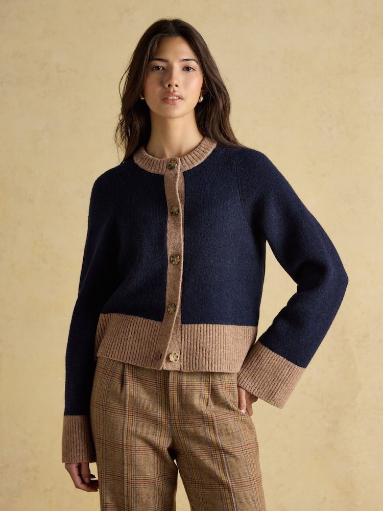Azul/Castanho - Cardigan de malha Joules Nora - Imagem 1 de 9