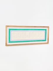 Oliver Bonas Cream Bonjour Fabric Framed Wall Art - Image 2 of 3