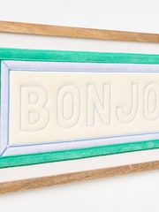 Oliver Bonas Cream Bonjour Fabric Framed Wall Art - Image 3 of 3