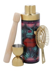 Mikasa Set of 4 Gold Sarah Arnett Stainless Steel Cocktail Shaker - Image 3 of 5