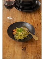 Mikasa Set of 4 Black Jardin Midnight Stoneware Pasta Bowls - Image 1 of 5
