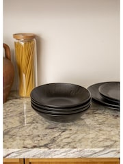 Mikasa Set of 4 Black Jardin Midnight Stoneware Pasta Bowls - Image 2 of 5