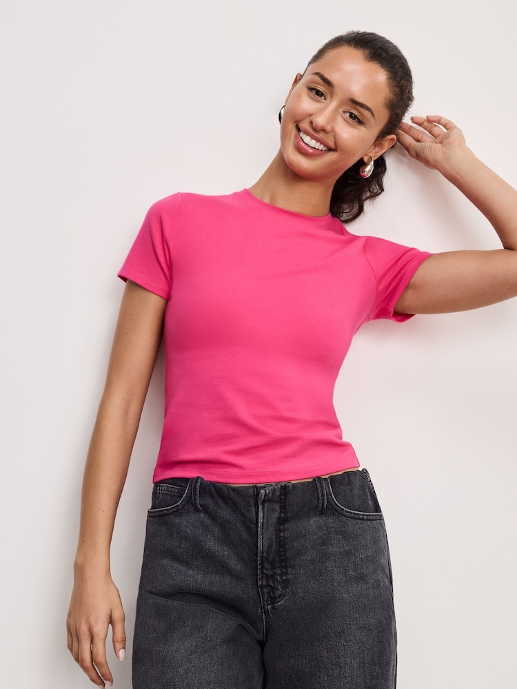 Good American Pink Baby 100% Cotton T-Shirt - Image 1 of 3