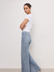 Good American Blue Waist Palazzo Jeans - Image 1 of 3