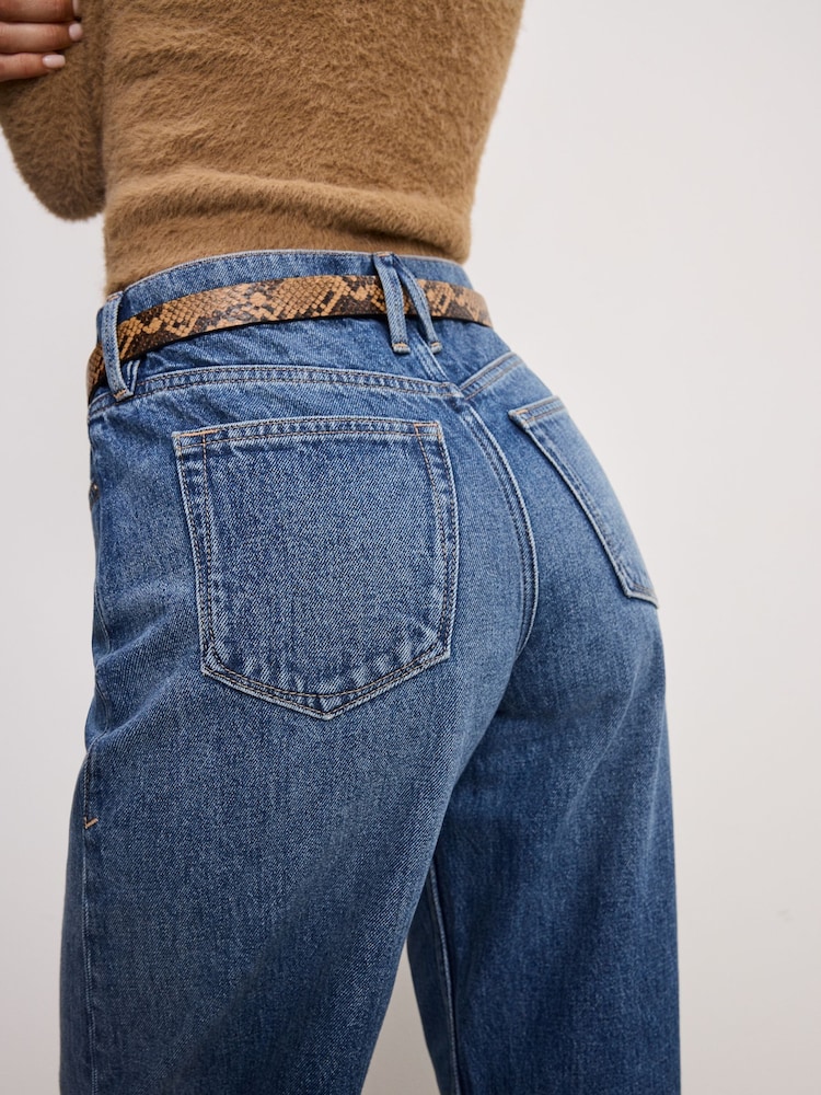 Good American Blue Barrel 100% Cotton Jeans - Image 2 of 4
