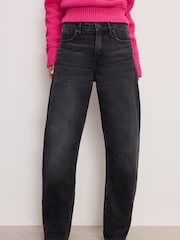 Good American Black Barrel 100% Cotton Jeans - Image 1 of 3