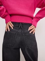Good American Black Barrel 100% Cotton Jeans - Image 3 of 3