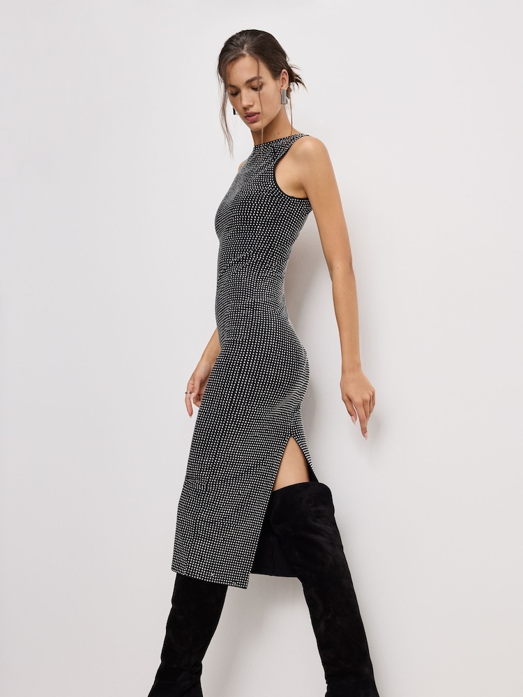Good American Black Crystal High Neck Dress - Image 3 of 3
