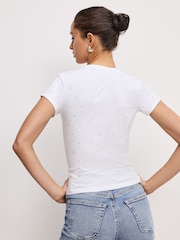 Good American White Baby Crystal 100% Cotton T-Shirt - Image 2 of 4