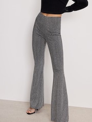 Good American Black Crystal Pull On Flare Leggings - Image 1 of 3