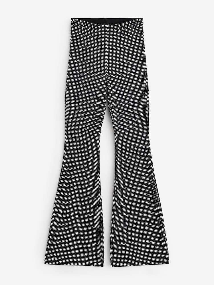 Good American Black Crystal Pull On Flare Leggings - Image 3 of 3