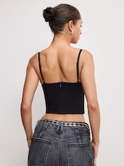 Good American Black Ponte Crystal Trim Top - Image 2 of 2