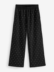 Good American Black Crystal Wide Leg Sweatpants - Image 3 of 3