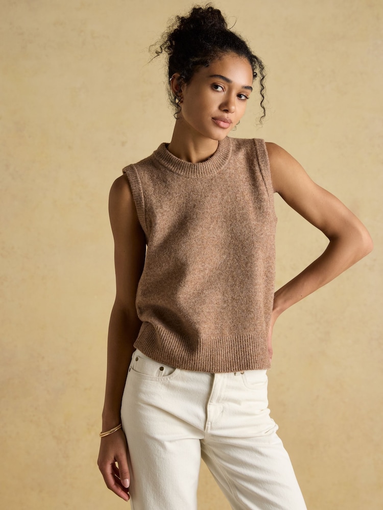 Tan - Joules Holly Strick-Pullunder - Bild 1 von 8 Tan - Joules Holly Strick-Pullunder - Bild 1 von 8