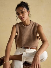 Joules Holly Tan Knitted Vest - Image 3 of 8